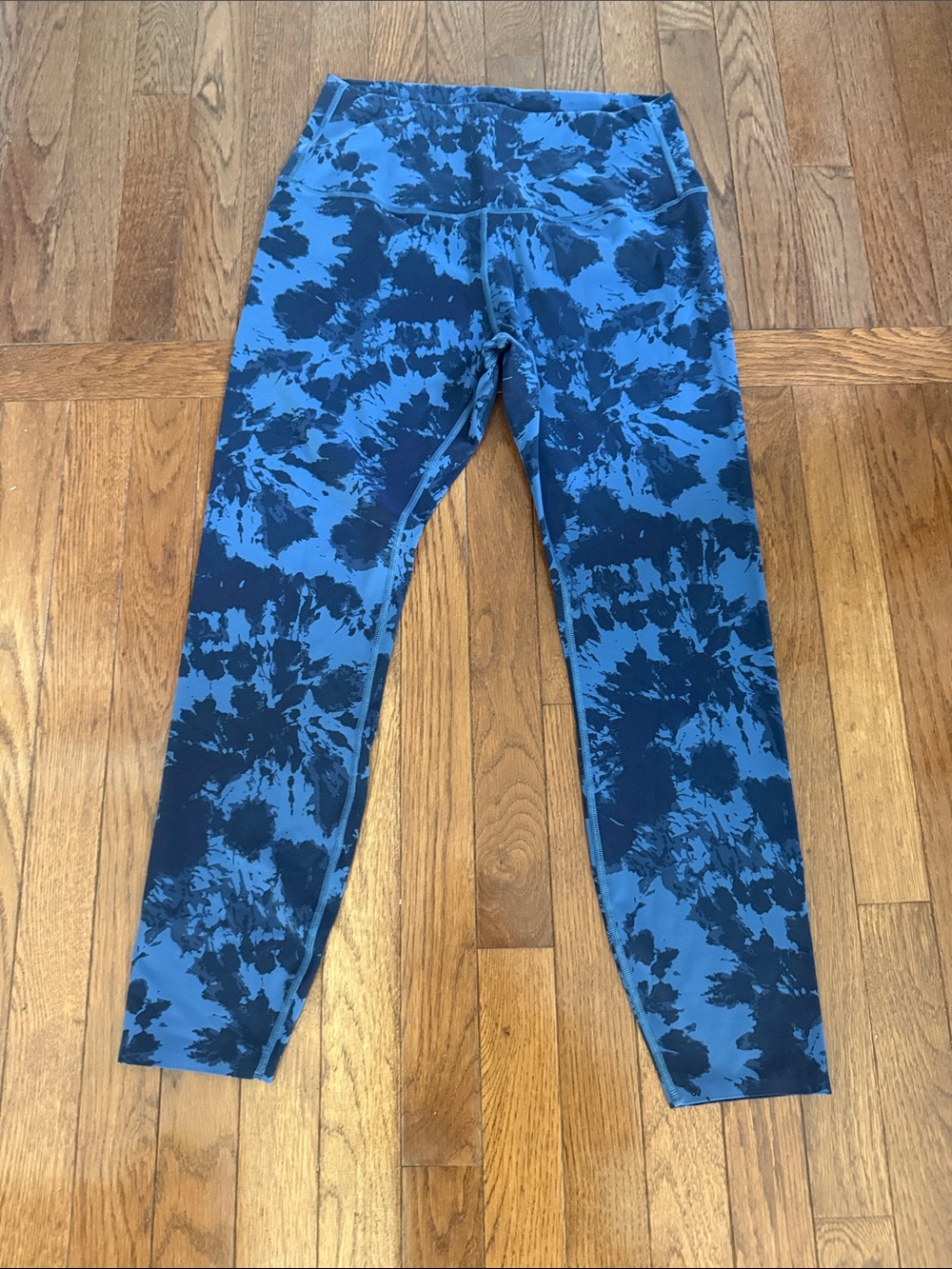 Blue Tie-Dye High-Waist Leggings